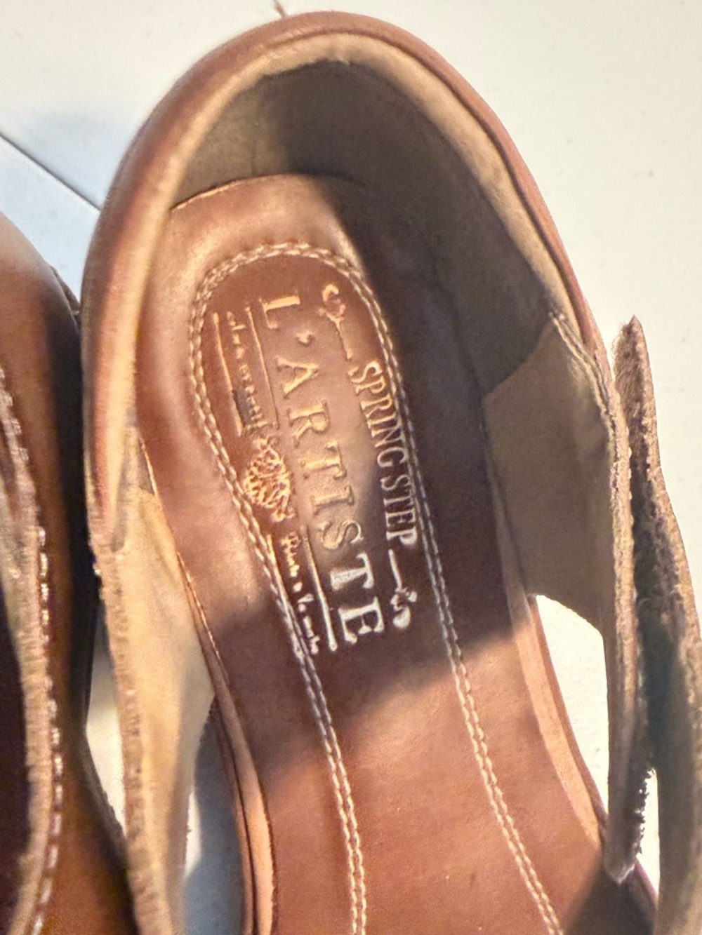 L'ATISTE Brown Leather Mary Jane with Hook Strap Size 38/ 7.5 - Picture 3 of 6